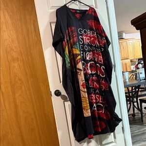 Black and Red Graphic Dress